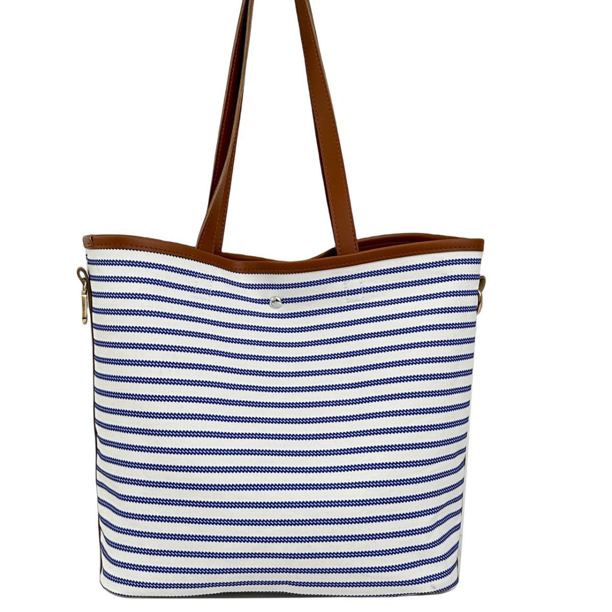 WoStriped Canvas Beach Tote Bag