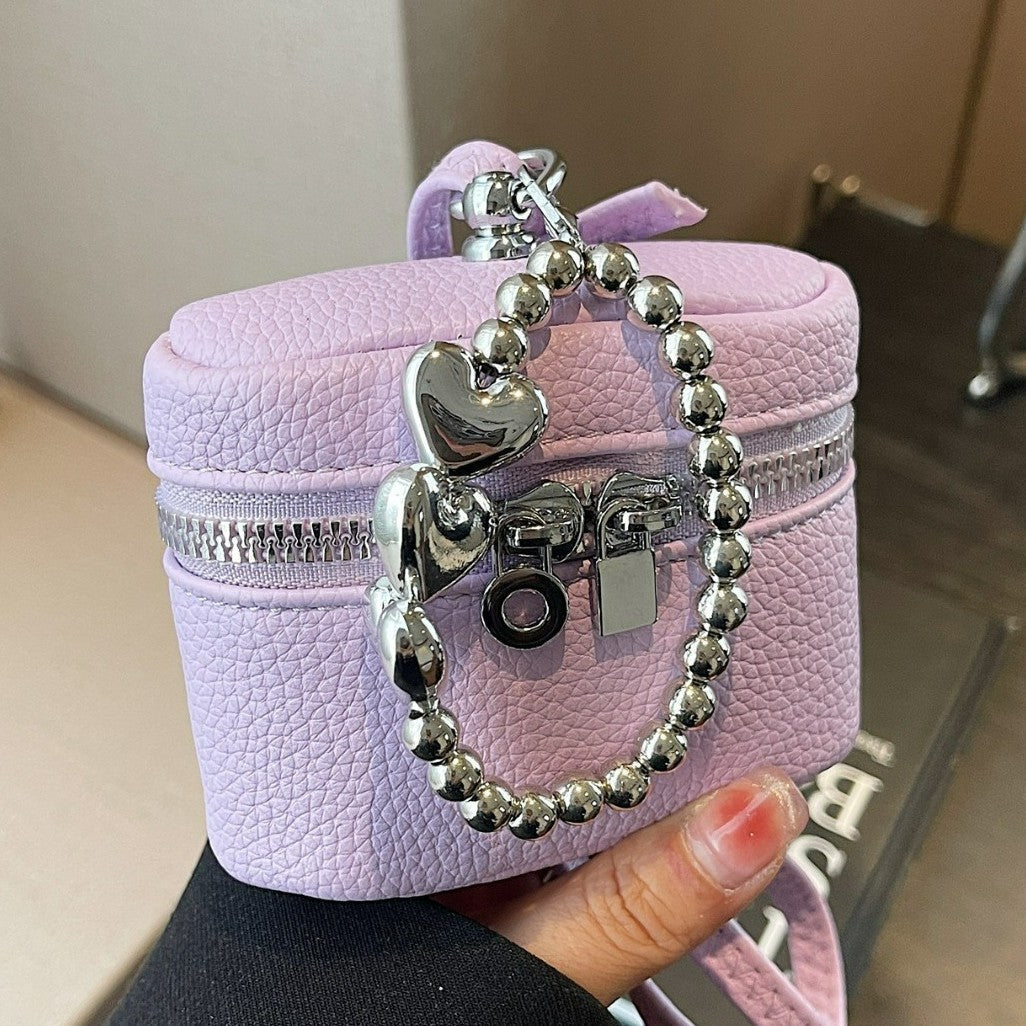 Women’s Mini Shoulder Bag with Decorative Heart Pendant-https://detail.1688.com/offer/1022392605546.html-Calm Wears-Yellow-Size: without pendant-Calm Wears