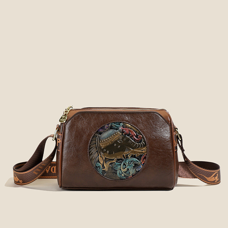 Vintage-Inspired Leather Crossbody Bag