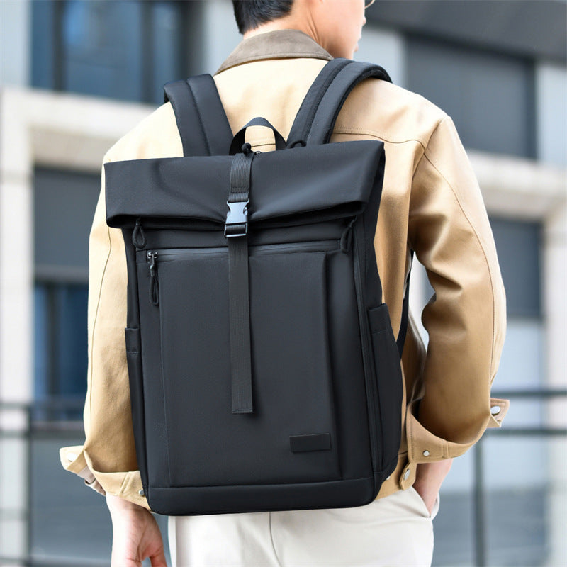 Roll-Top Laptop Backpack with Secure Closure Calm Wears