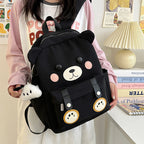 Plush backpack with bear design