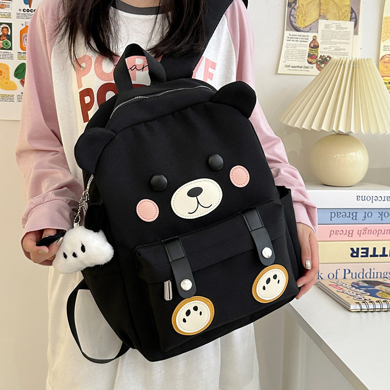 Plush backpack with bear design
