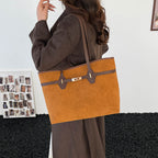 Women versatile tote bag made of soft suede-https://detail.1688.com/offer/1030214569567.html-Calm Wears-Braun-nothing-Calm Wears