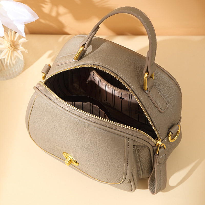 Textured Vegan Leather Crossbody Handbag