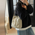 Casual Drawstring Bucket Bag Calm Wears