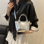 Women elegant mini handbag with structured design and removable shoulder strap