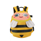 Plush backpack with bee motif and practical compartments