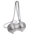 Glamorous Rhinestone Peanut-Shaped Crossbody Bag