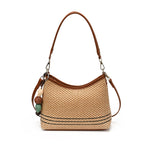 Women's shoulder bag made of woven natural material with decorative pendant-https://detail.1688.com/offer/1060205750794.html-Calm Wears-Braun-Size: With pendant-Calm Wears