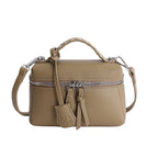 Women's mini handbag with fine decorative seams and detachable shoulder strap