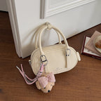 Women's mini handbag with removable teddy keychain