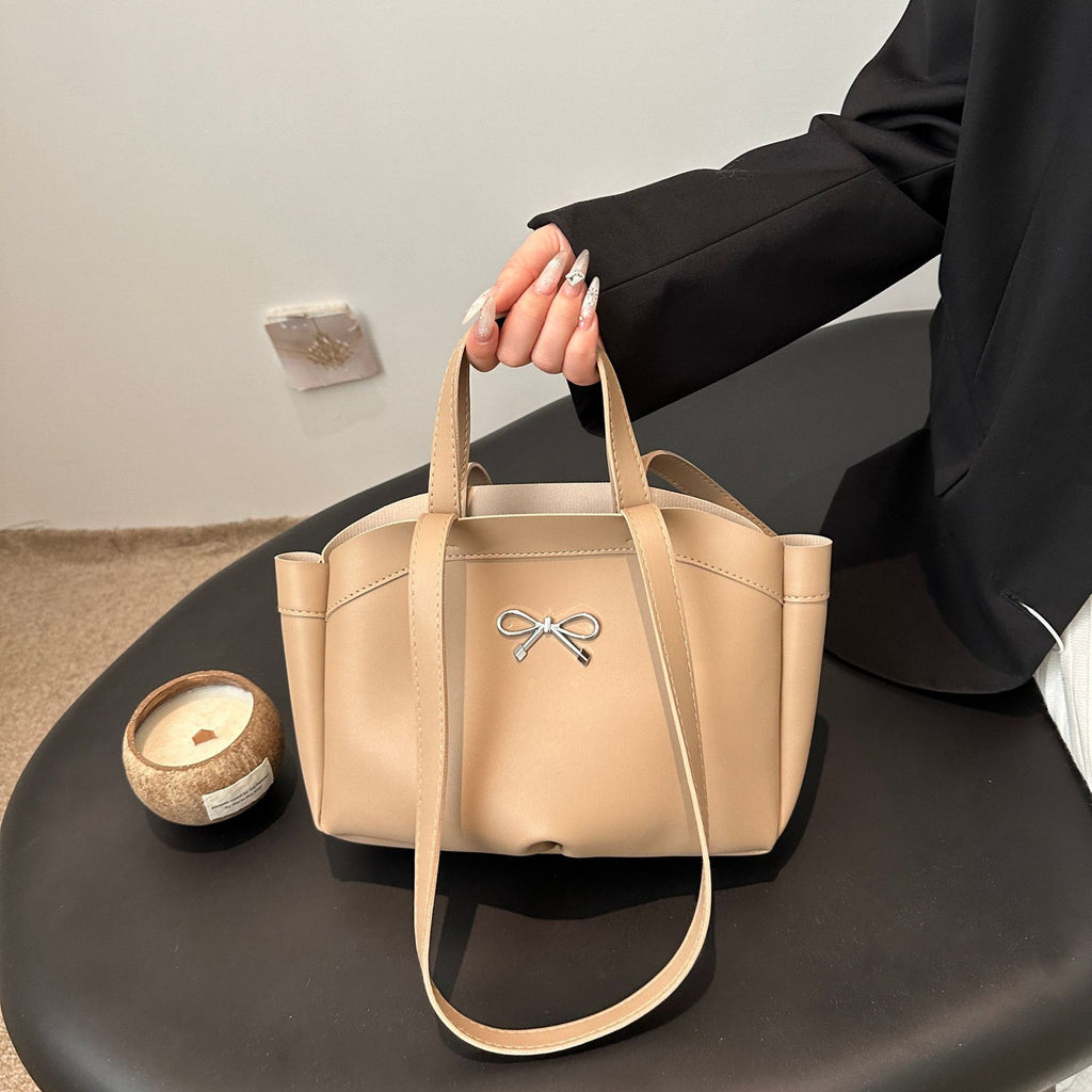Elegant Bow Accent Handheld Tote Bag
