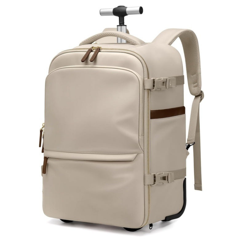 Multifunctional travel bag with trolley function-https://detail.1688.com/offer/1046550339285.html-Calm Wears-Apricot-12*19*8 inch-Calm Wears
