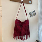 Fringe Suede Crossbody Bag
