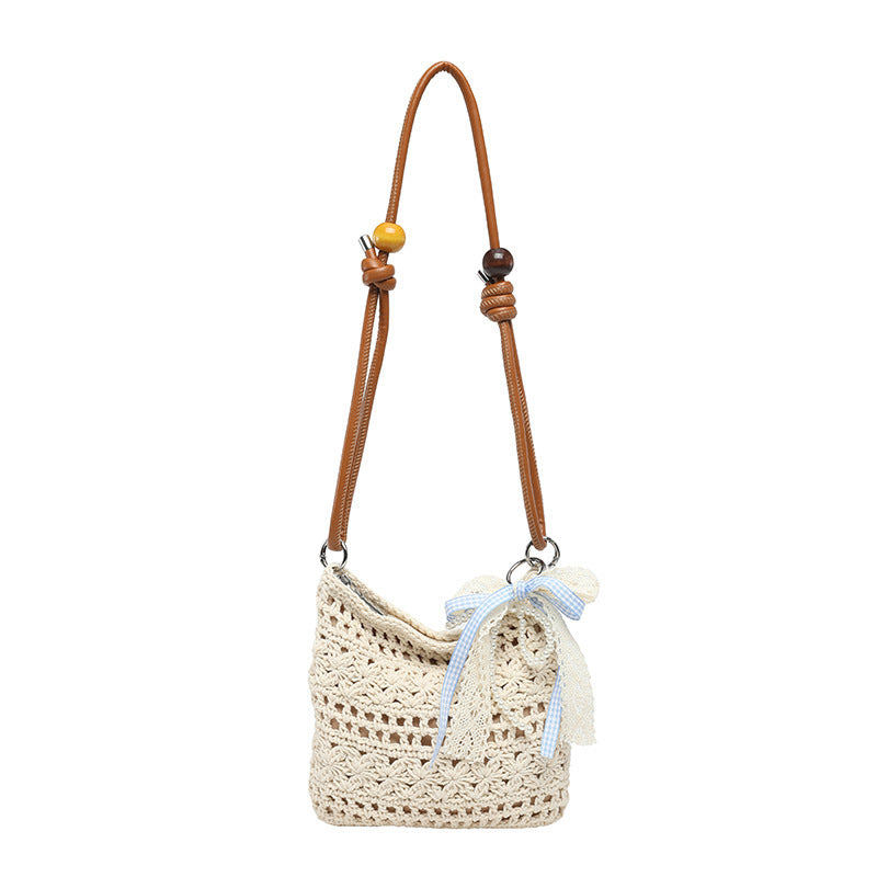 Women crocheted shoulder bag with decorative details-https://detail.1688.com/offer/1052324400056.html-Calm Wears-White-nothing-Calm Wears