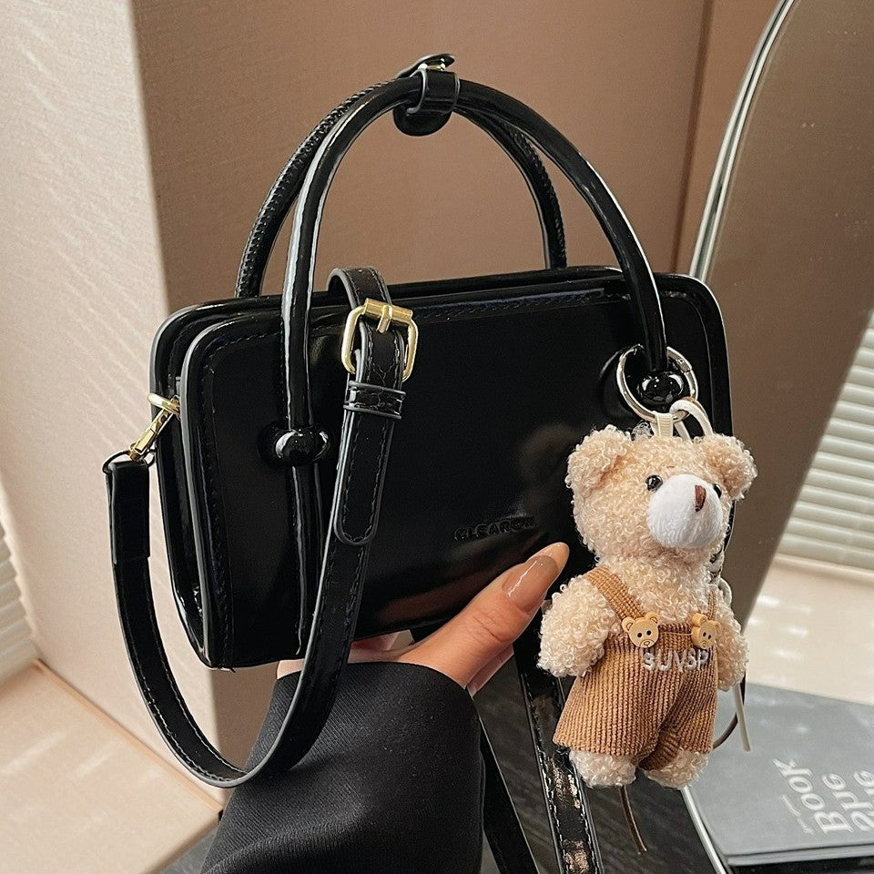 Women's mini handbag with cute bear charm