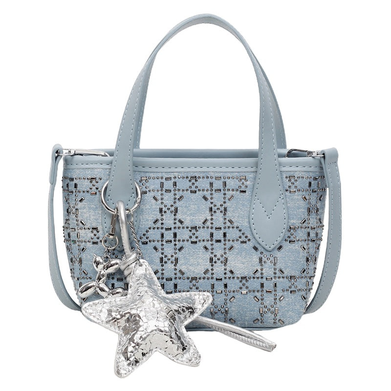 Women's mini handbag with sparkling star pendant