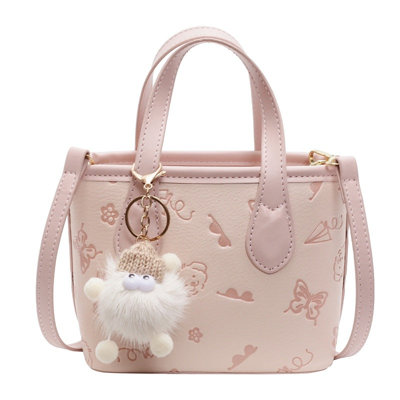 Ladies Mini Handbag with Cute Pendant-https://detail.1688.com/offer/895327742377.html-Calm Wears-Rosa-Size: With pendant-Calm Wears