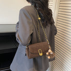 Women's shoulder bag with decorative pendant and luxurious chain strap-https://detail.1688.com/offer/1012944025362.html-Calm Wears-Braun-Size: With pendant-Calm Wears