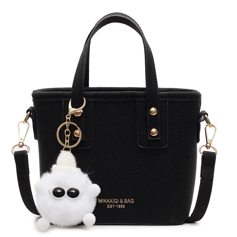 Women’s mini bag with detachable plush pendant