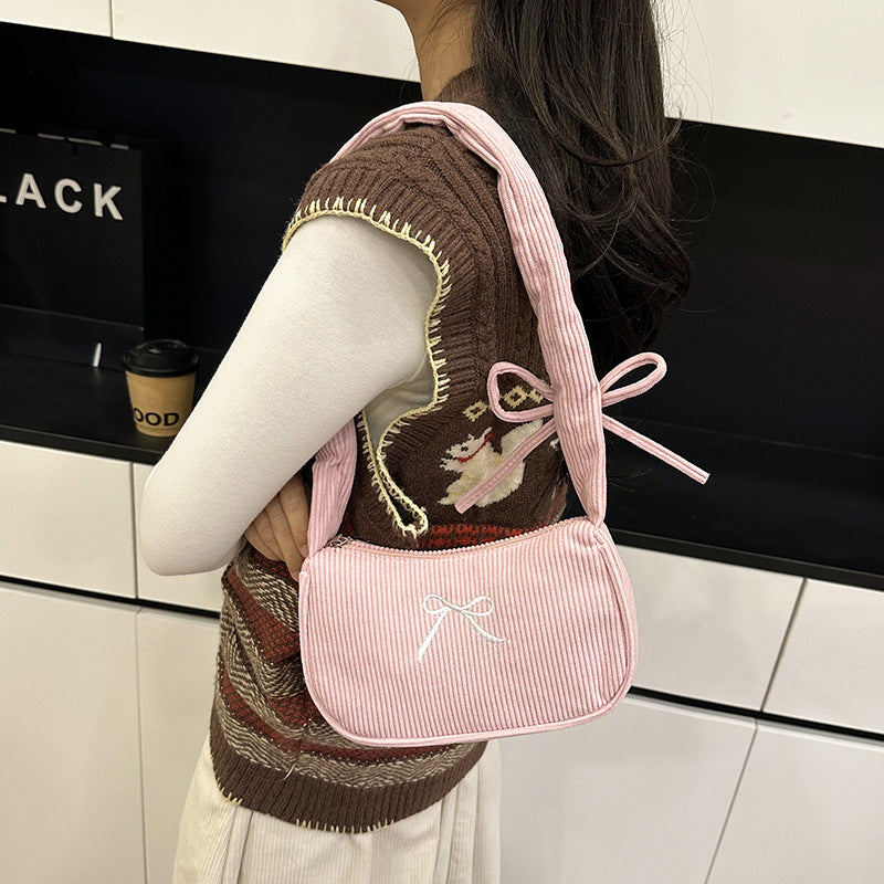 WoElegant Textured Corduroy Crossbody Bag