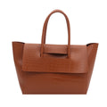 WoCrocodile Textured Structured Handbag