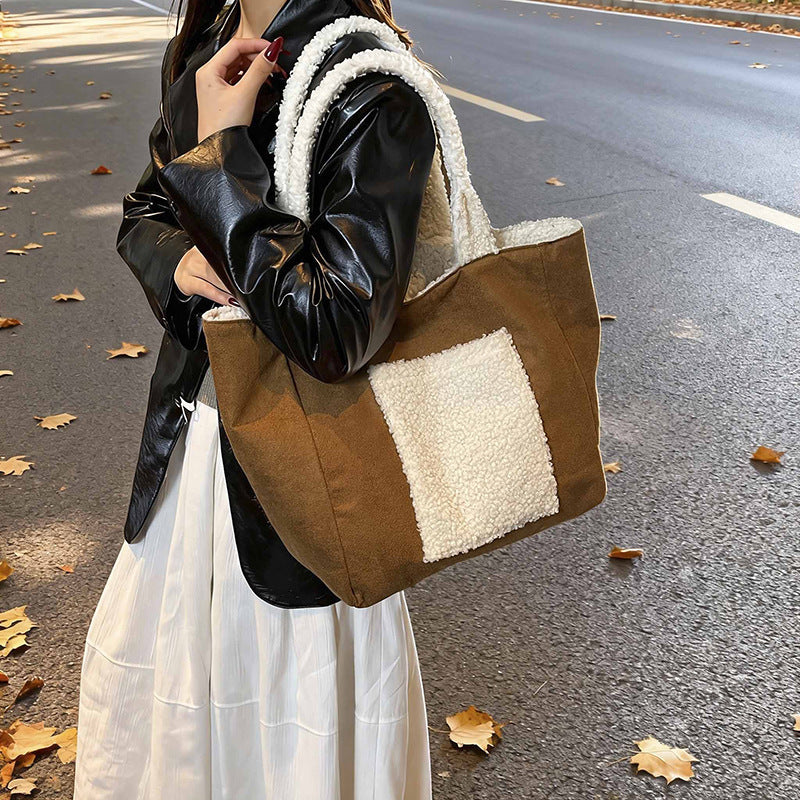 Cozy Sherpa Lined Tote Bag
