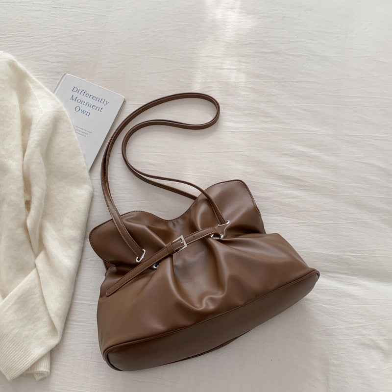 Women's shoulder bag made of high-quality synthetic leather with adjustable drawstring-https://detail.1688.com/offer/1032927466117.html-Calm Wears-Braun-nothing-Calm Wears