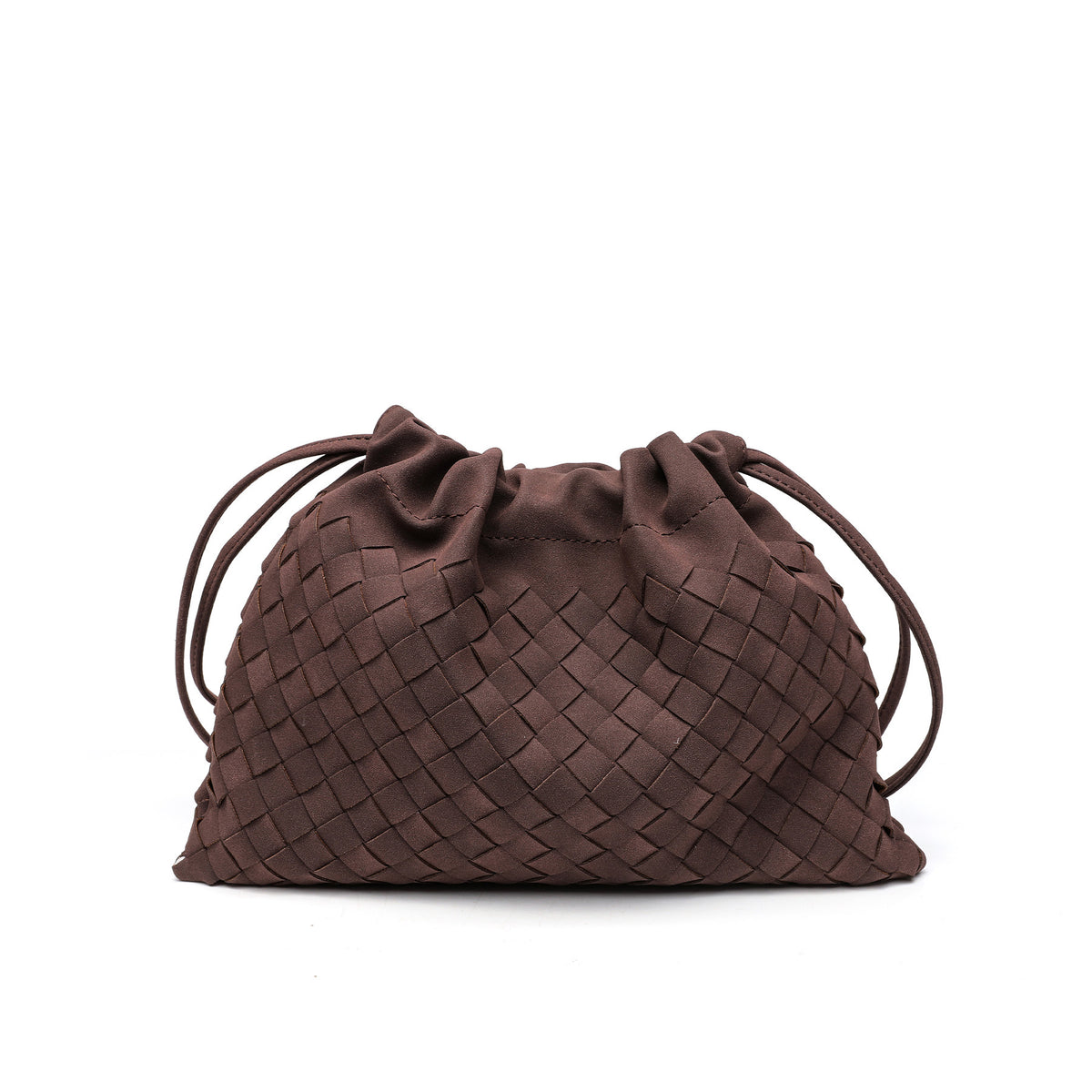 Woven Drawstring Shoulder Bag