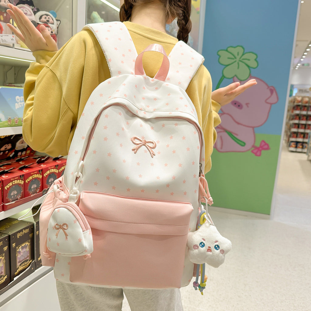 Playful Bow-Embellished Backpack