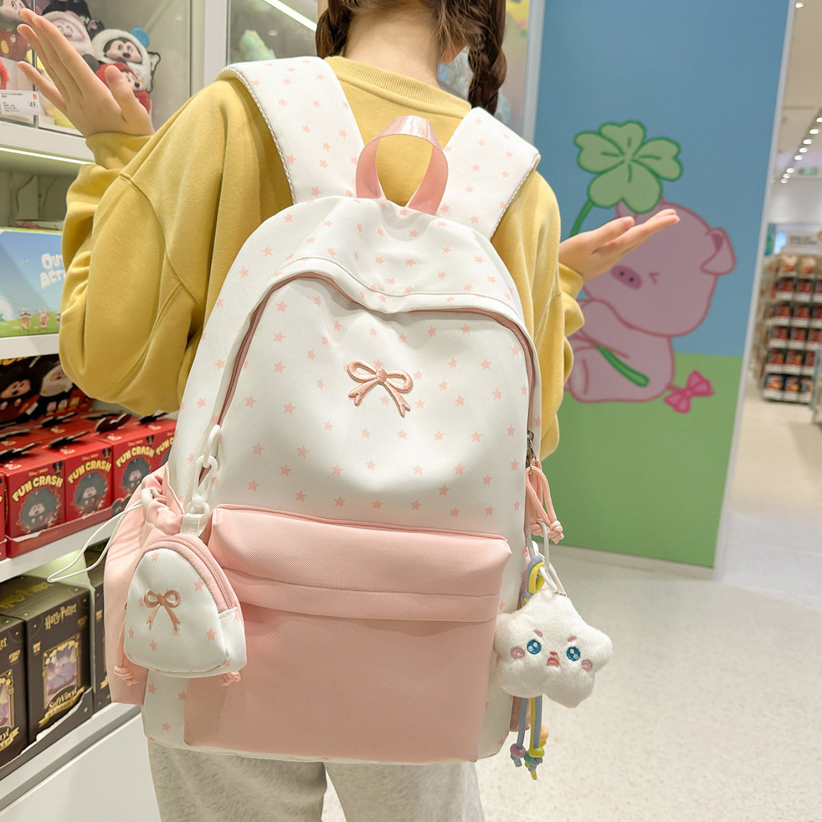 Playful Bow-Embellished Backpack