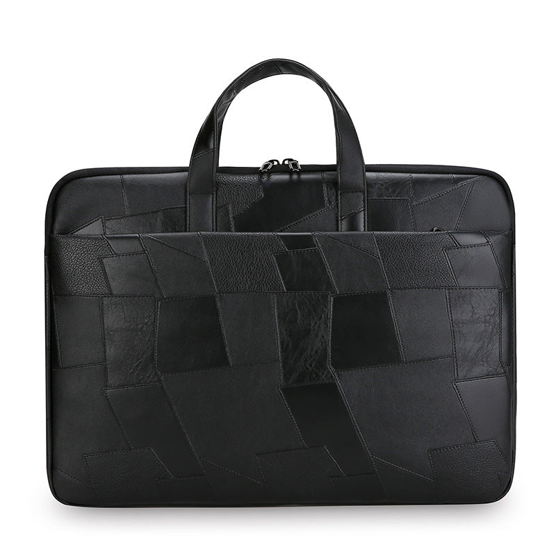 Premium Patchwork Leather Laptop Bag