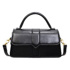 Women's leather handbag with detachable shoulder strap
