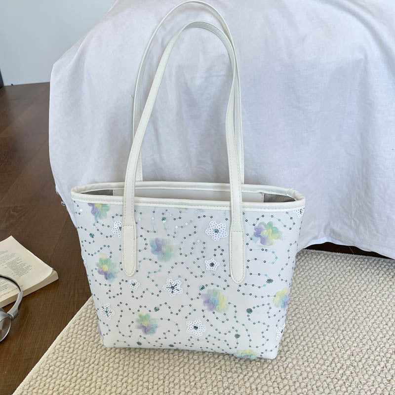 WoFloral Embellished Tote Bag