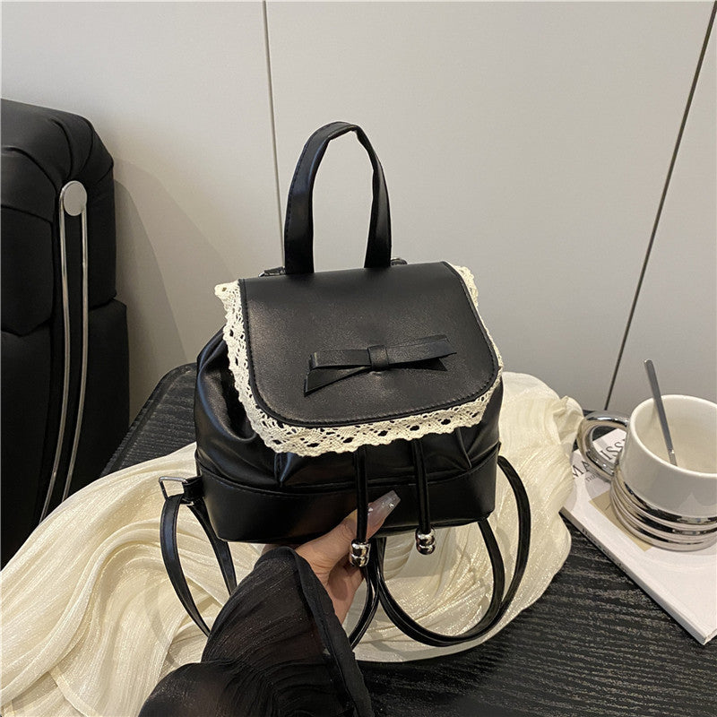 Cute Lace-Trimmed Mini Backpack