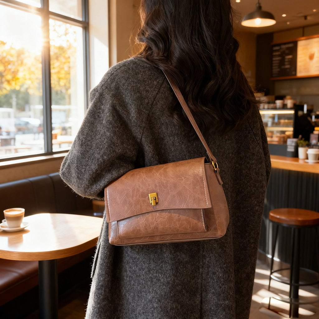 Ladies elegant shoulder bag with textured leather-https://detail.1688.com/offer/993449747221.html-Calm Wears-Braun-nothing-Calm Wears
