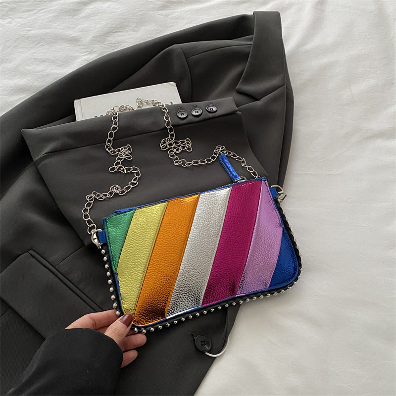 Colorful Metallic Chic Crossbody Bag