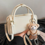 Women's mini handbag with cute bear charm
