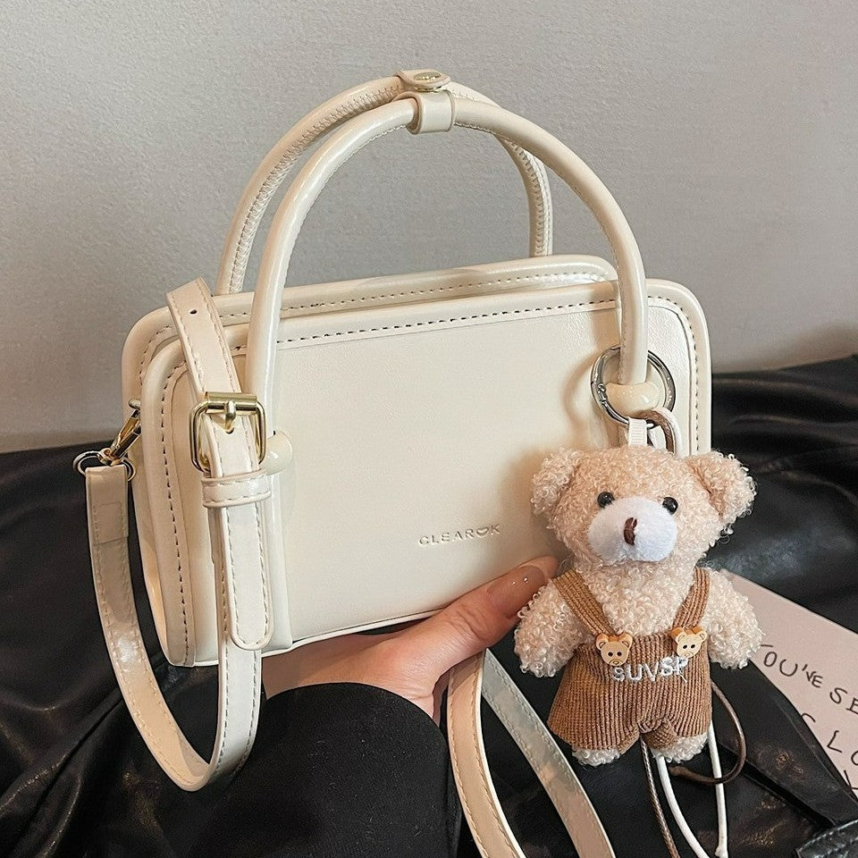 Women's mini handbag with cute bear charm