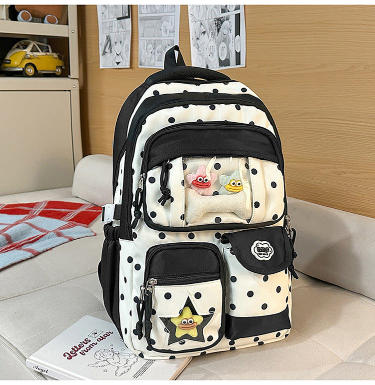 Multi-Pocket School Backpack and Tote Bag Set-https://detail.1688.com/offer/1028148549067.html-Calm Wears-Black-Calm Wears
