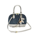 Women's mini handbag with animal charm and fashionable denim