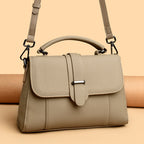 Elegant Leather Top Handle Handbag