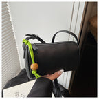 Women's Shoulder Bag made of high-quality synthetic leather with colorful drawstring-https://detail.1688.com/offer/911119504031.html-Calm Wears-Black-nothing-Calm Wears