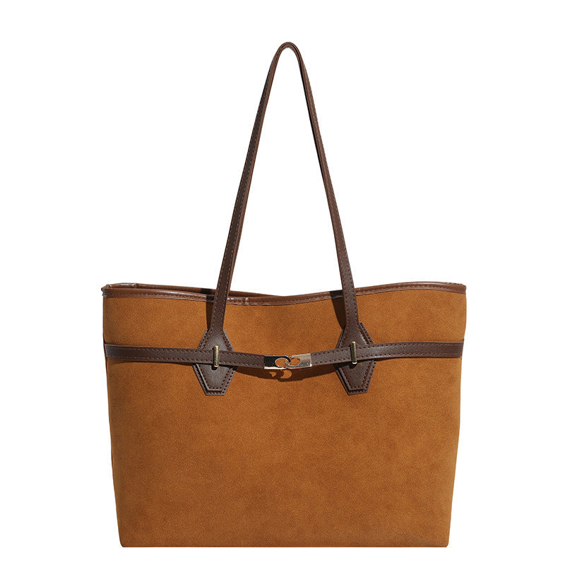 Women versatile tote bag made of soft suede-https://detail.1688.com/offer/1030214569567.html-Calm Wears-Braun-nothing-Calm Wears
