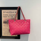 WoQuilted Tote Bag with Chain Handles