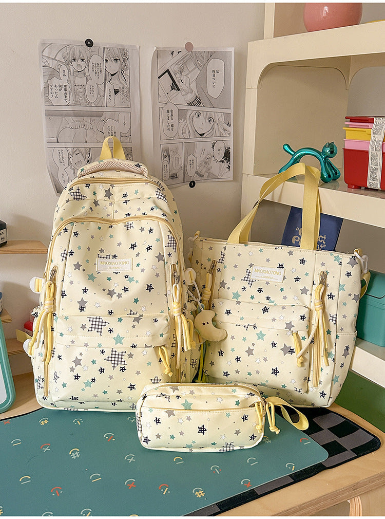 Starry Pattern School Backpack Set