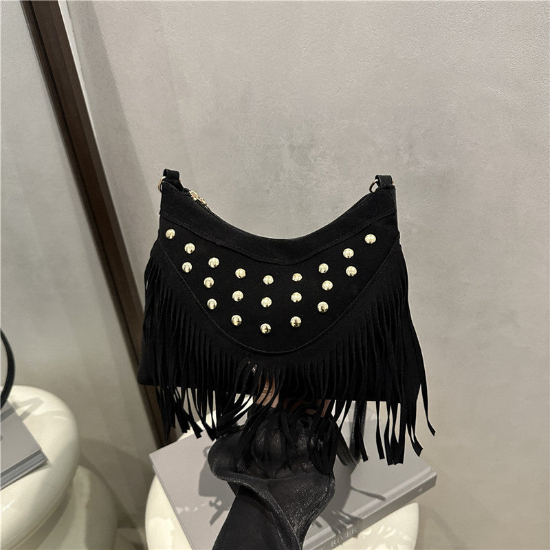 Bohemian Fringe Detail Crossbody Bag