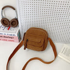 Compact Corduroy Crossbody Bag
