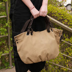 Stylish Multi-Pocket Canvas Handbag