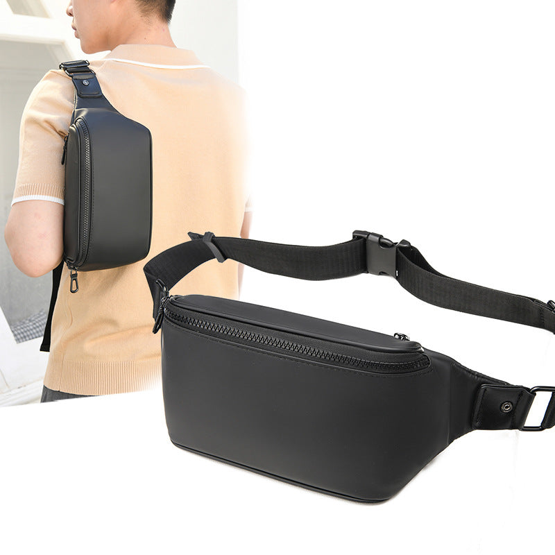 Waist bag made of water-repellent material with ergonomic design